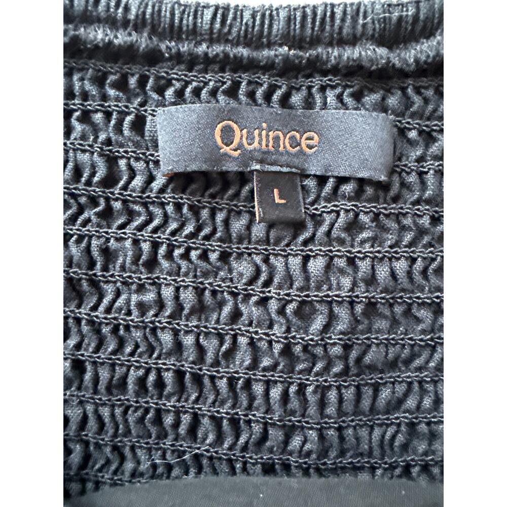 Quince Womens European Linen Scoop Neck Midi Dress Black Size Large - Picture 9 of 9